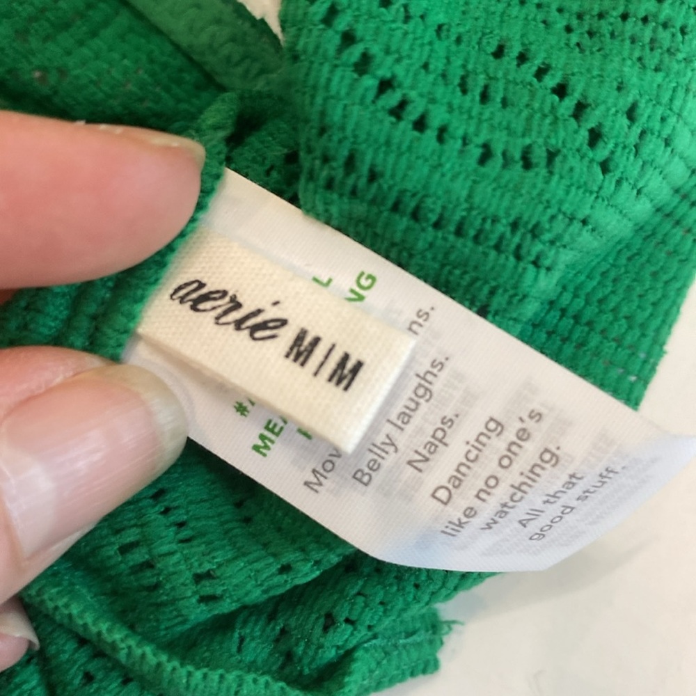Aerie Cable Lace Longline Bralette Size Medium Emerald Green - Picture 9 of 11